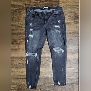 KanCan Distressed Black Jeans for Women